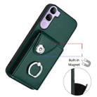 For vivo V40 Lite 5G IDN Organ Card Bag Ring Holder Phone Case(Green) - 2