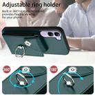 For vivo V40 Lite 5G IDN Organ Card Bag Ring Holder Phone Case(Green) - 3