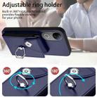For vivo V50 / V50e Organ Card Bag Ring Holder Phone Case(Blue) - 3