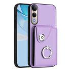 For vivo V50 Lite 5G Organ Card Bag Ring Holder Phone Case(Purple) - 1