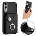 For vivo V50 Lite 5G Organ Card Bag Ring Holder Phone Case(Black) - 2
