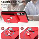 For vivo V50 Lite 5G Organ Card Bag Ring Holder Phone Case(Red) - 3