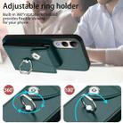 For vivo V50 Lite 5G Organ Card Bag Ring Holder Phone Case(Green) - 3