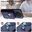 For vivo X200s Organ Card Bag Ring Holder Phone Case(Blue) - 3