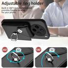 For vivo X200s Organ Card Bag Ring Holder Phone Case(Black) - 3