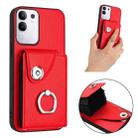 For vivo Y29 4G / T4x / Y300t / iQOO Z10x Organ Card Bag Ring Holder Phone Case(Red) - 2
