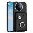 For vivo Y39 5G / Y300i Organ Card Bag Ring Holder Phone Case(Black) - 1