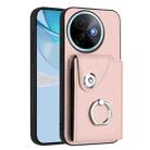 For vivo Y39 5G / Y300i Organ Card Bag Ring Holder Phone Case(Pink) - 1