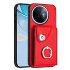 For vivo Y39 5G / Y300i Organ Card Bag Ring Holder Phone Case(Red) - 1