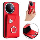 For vivo Y39 5G / Y300i Organ Card Bag Ring Holder Phone Case(Red) - 2