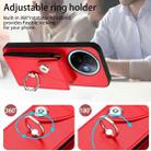 For vivo Y39 5G / Y300i Organ Card Bag Ring Holder Phone Case(Red) - 3