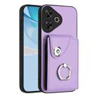 For Redmi 13 4G / 5G Organ Card Bag Ring Holder Phone Case(Purple) - 1