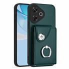 For Redmi 13 4G / 5G Organ Card Bag Ring Holder Phone Case(Green) - 1
