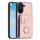 For Redmi A5 4G 171.7mm / Poco C71 Organ Card Bag Ring Holder Phone Case(Pink) - 1