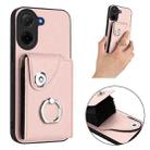 For Redmi A5 4G 171.7mm / Poco C71 Organ Card Bag Ring Holder Phone Case(Pink) - 2