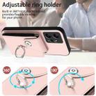 For Redmi Note 12 4G Global Organ Card Bag Ring Holder Phone Case(Pink) - 3