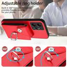 For Redmi Note 12 4G Global Organ Card Bag Ring Holder Phone Case(Red) - 3