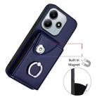 For Redmi Note 14 5G Global Organ Card Bag Ring Holder Phone Case(Blue) - 2