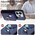 For Redmi Note 14 5G Global Organ Card Bag Ring Holder Phone Case(Blue) - 3