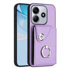 For Redmi Note 14 5G Global Organ Card Bag Ring Holder Phone Case(Purple) - 1