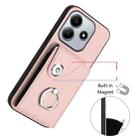 For Redmi Note 14 5G Global Organ Card Bag Ring Holder Phone Case(Pink) - 2