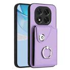 For Redmi Note 14 Pro 5G Global Organ Card Bag Ring Holder Phone Case(Purple) - 1