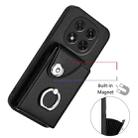 For Redmi Note 14 Pro 5G Global Organ Card Bag Ring Holder Phone Case(Black) - 2