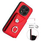 For Redmi Note 14 Pro 5G Global Organ Card Bag Ring Holder Phone Case(Red) - 2
