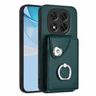 For Redmi Note 14 Pro 5G Global Organ Card Bag Ring Holder Phone Case(Green) - 1