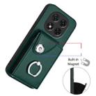 For Redmi Note 14 Pro 5G Global Organ Card Bag Ring Holder Phone Case(Green) - 2