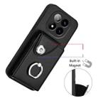 For Redmi Note 14 Pro+ 5G Global Organ Card Bag Ring Holder Phone Case(Black) - 2