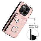 For Redmi Note 14 Pro+ 5G Global Organ Card Bag Ring Holder Phone Case(Pink) - 2