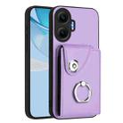 For Redmi Turbo 4 Pro / Poco F7 Organ Card Bag Ring Holder Phone Case(Purple) - 1
