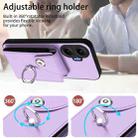 For Redmi Turbo 4 Pro / Poco F7 Organ Card Bag Ring Holder Phone Case(Purple) - 3
