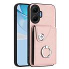 For Redmi Turbo 4 Pro / Poco F7 Organ Card Bag Ring Holder Phone Case(Pink) - 1