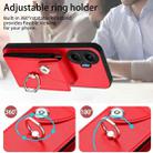 For Redmi Turbo 4 Pro / Poco F7 Organ Card Bag Ring Holder Phone Case(Red) - 3