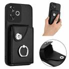 For Xiaomi Poco F6 5G India Organ Card Bag Ring Holder Phone Case(Black) - 2