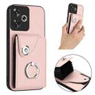 For Xiaomi Poco F6 5G India Organ Card Bag Ring Holder Phone Case(Pink) - 2