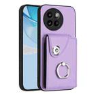 For Xiaomi Civi 4 Pro Organ Card Bag Ring Holder Phone Case(Purple) - 1