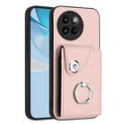 For Xiaomi Civi 4 Pro Organ Card Bag Ring Holder Phone Case(Pink) - 1