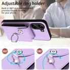 For Xiaomi Poco X7 Pro Organ Card Bag Ring Holder Phone Case(Purple) - 3