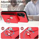 For Xiaomi Poco X7 Pro Organ Card Bag Ring Holder Phone Case(Red) - 3