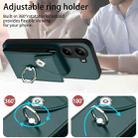 For Xiaomi Poco X7 Pro Organ Card Bag Ring Holder Phone Case(Green) - 3