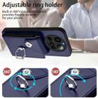 For Xiaomi 15 Ultra Organ Card Bag Ring Holder Phone Case(Blue) - 3