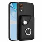 For Samsung Galaxy XCover7 Organ Card Bag Ring Holder Phone Case(Black) - 1