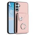 For Samsung Galaxy F15 / M15 Organ Card Bag Ring Holder Phone Case(Pink) - 1