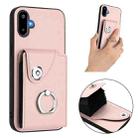 For Samsung Galaxy F06 5G / M06 5G Organ Card Bag Ring Holder Phone Case(Pink) - 2