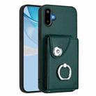 For Samsung Galaxy F06 5G / M06 5G Organ Card Bag Ring Holder Phone Case(Green) - 1