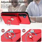 For Samsung Galaxy M16 5G / F16 5G Organ Card Bag Ring Holder Phone Case(Red) - 3
