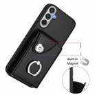 For Samsung Galaxy M35 5G Organ Card Bag Ring Holder Phone Case(Black) - 2